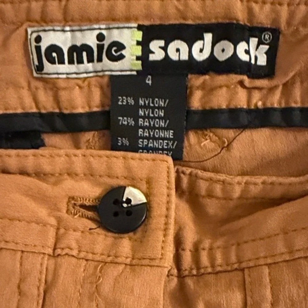 Jamie Sadock Womens Tan Brown Cargo Capri Pants Size‎ 4 Utility Cropped Trousers